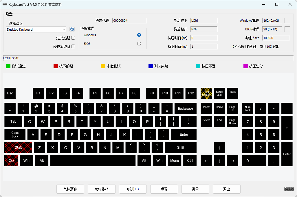 PassMark KeyboardTest(鼠标键盘测试) 